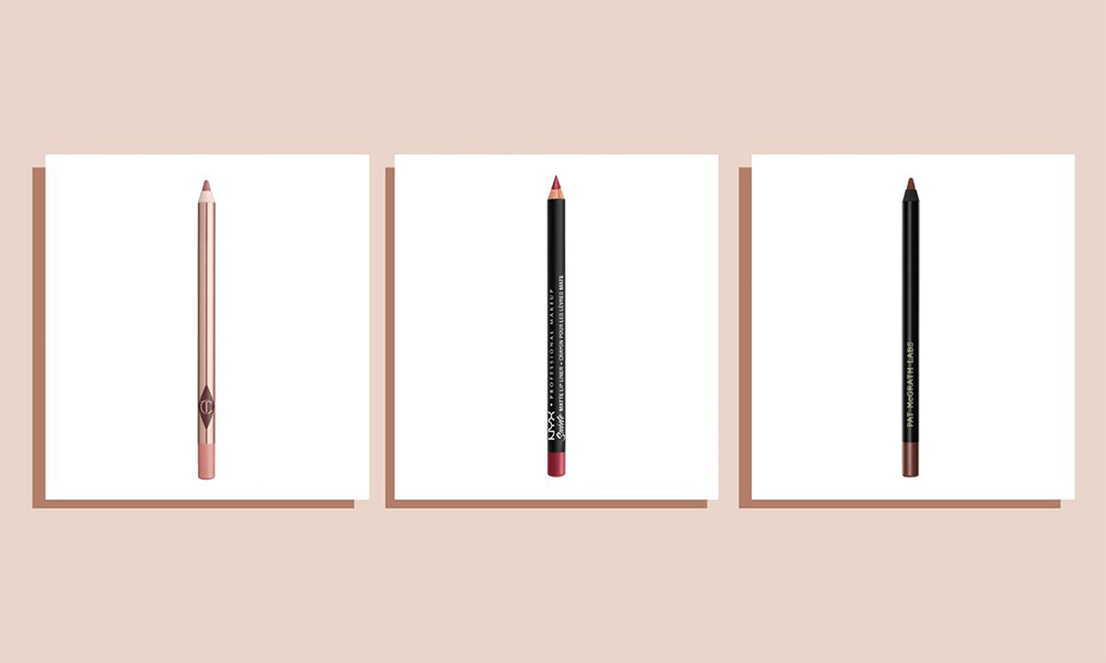 Step-by-step images demonstrating the correct way to apply lip liner.